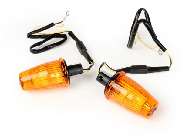 Pair Of Indicators Moto Nostra Handlebar End Indicator Led (emark), 12 Volt  Amber