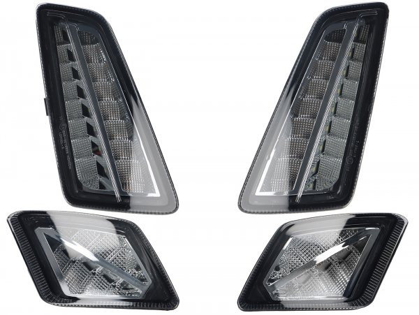 Indicator Set Front + Rear Moto Nostra (2023-) Dynamic Led Sequential Light, Front With Day Time Running Light And Rear With Position Light (emark) Vespa Gts 125300 Hpe (2023-)  Smoked