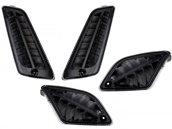 Indicator Set Front + Rear Moto Nostra 2k22 (-2014) Dynamic Led Sequential Light, Front With Day Time Running Light And Rear With Position Light (emark)  Smoked