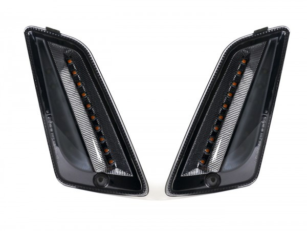 Pair Of Front Indicators Moto Nostra (-2014) Dynamic Led Sequential Light, Day Time Running Light (emark)  Smoked