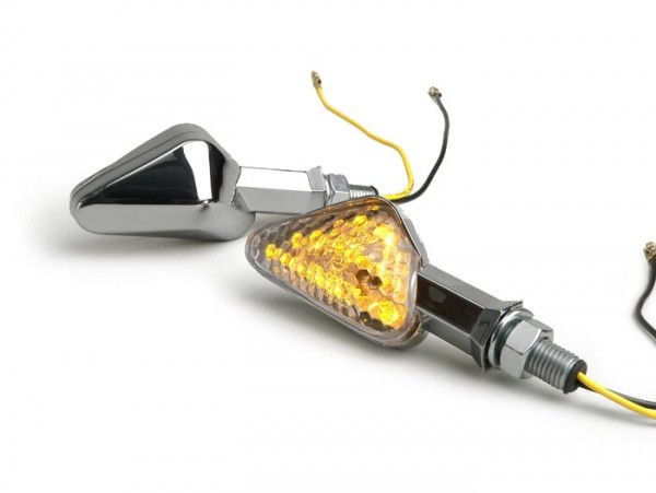 Pair Of Indicators Triangle Led Universal  Chrome