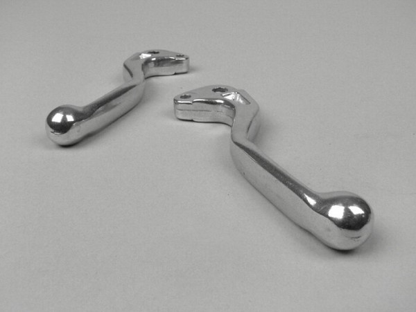 Brake And Clutch Lever Set Vespa Sport Short  Aluminium Polished