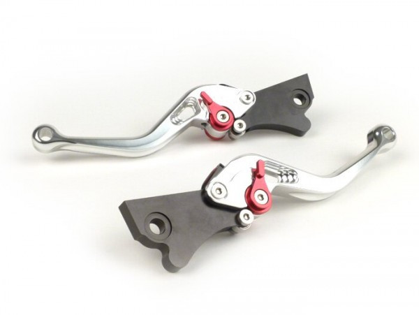 Pair Of Brake Levers Pm Tuning Sport, Adjustable  Silver