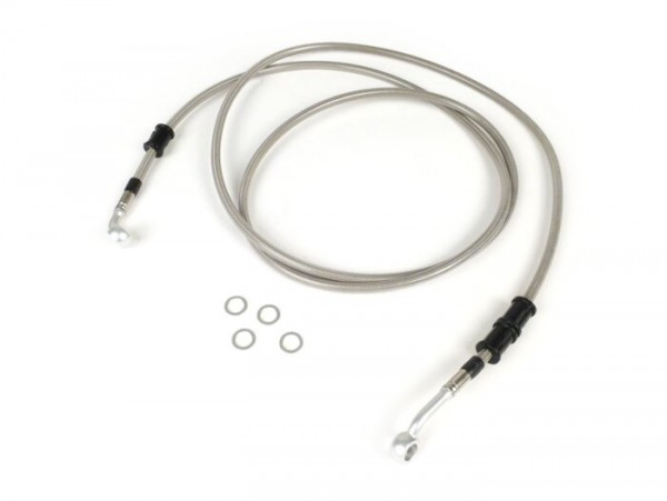 Remleiding Achter Voor Bremstang Brembo P32g, P34g, Frando Spiegler Leitung: Rvs (transparant), Fitting: Aluminium (silbern)
