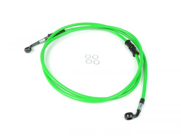 Brake Hose, Rear, For Genuine Brake Caliper Spiegler Hose: Stainless Steel (green), Fitting: Aluminium (black)