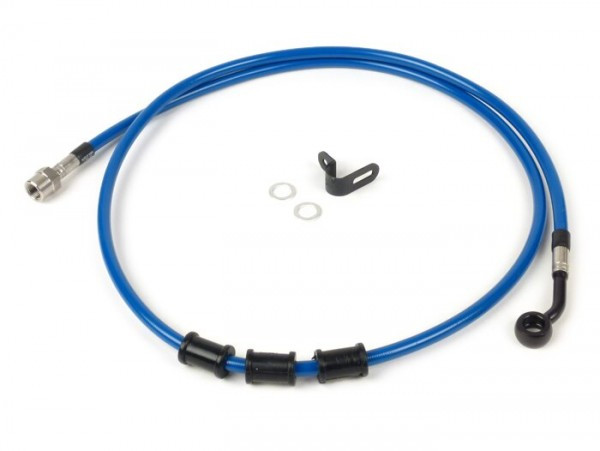 Remleiding Achter Voor Originele Bremstang Spiegler Leitung: Rvs (blauw), Fitting: Aluminium (zwart)