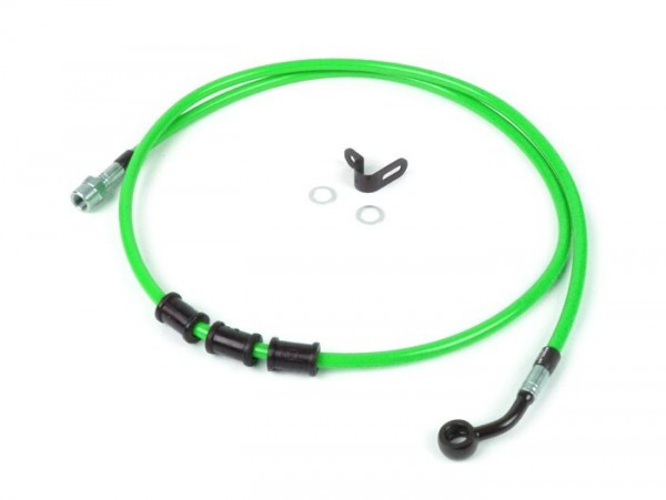 Remleiding Achter Voor Originele Bremstang Spiegler Leitung: Rvs (groen), Fitting: Aluminium (zwart)