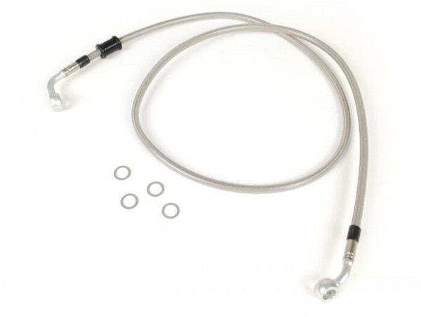 Remleiding Voorkant Voor Bremstang Brembo P4 30/34 Spiegler Leitung: Rvs (transparant), Fitting: Aluminium (silbern)