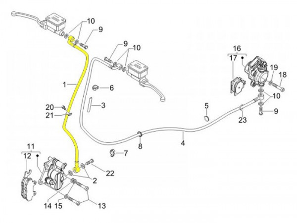 Brake Hose, Front Piaggio