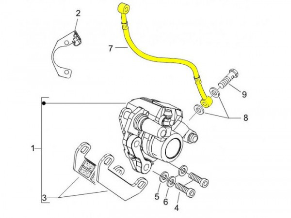 Brake Hose, Front Piaggio