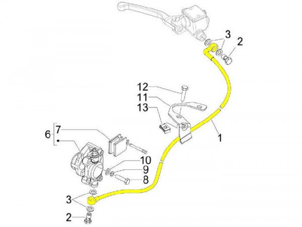 Brake Hose, Front Piaggio