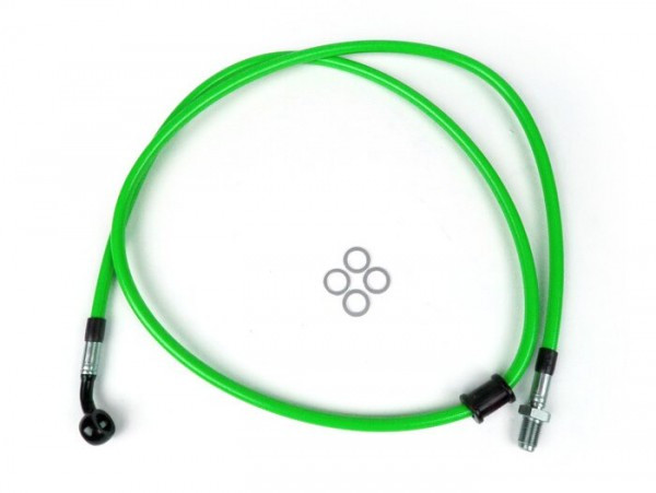 Remleiding Voorkant Voor Bremstang Brembo P4 30/34 Spiegler Leitung: Rvs (groen), Fitting: Aluminium (zwart)