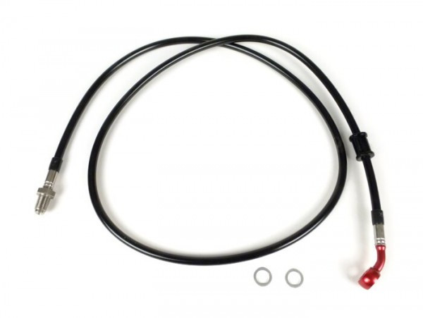 Remleiding Voorkant Voor Bremstang Brembo P4 30/34 Spiegler Leitung: Rvs (zwart), Fitting: Aluminium (rood)