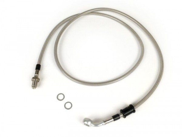 Remleiding Voorkant Voor Bremstang Brembo P4 30/34 Spiegler Leitung: Rvs (transparant), Fitting: Aluminium (silbern)