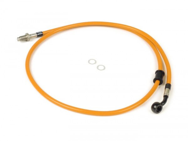 Remleiding voorkant voor Originele BremsTang spiegler Leitung: RVS (orange), Fitting: Aluminium (zwart)