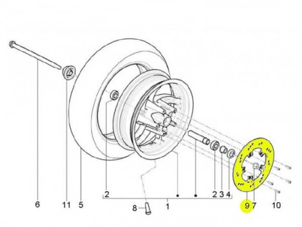 Brake Disc Piaggio Ø220x95mm 5o