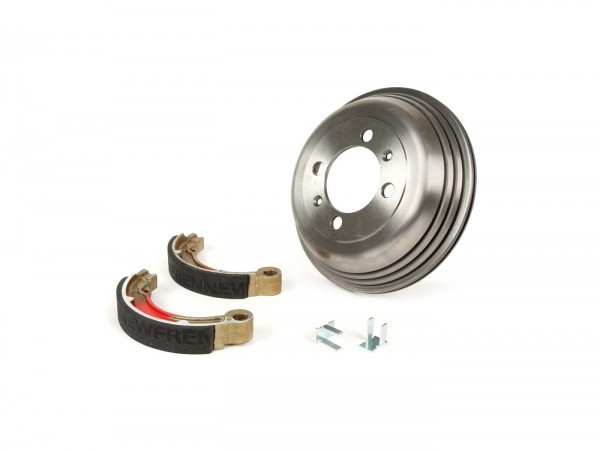 Brake Drum, Rear 8 Inch Incl. Brake Shoes, 2 Anchor Pins BGM Pro Cast Iron