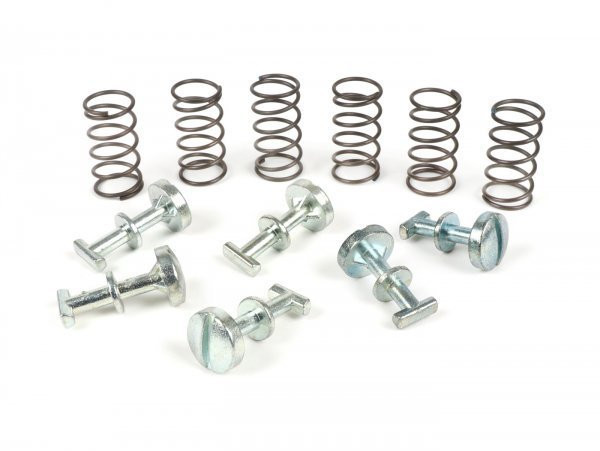Retainers And Springs For Lateral Cover Cif, (4x Long, 2x Short) Piaggio Ciao Px