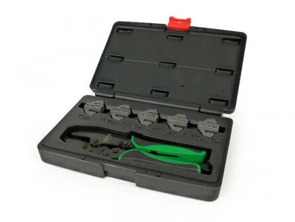 Interchangeable Ratchet Crimping Pliers Tool Kit Toptul Incl. 5 Adjustable Jaws