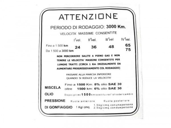 Running In Sticker Lambretta