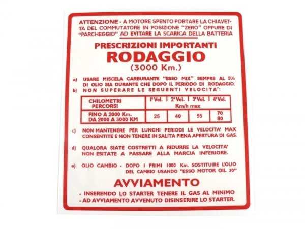 Running In Sticker Oem Quality  Red