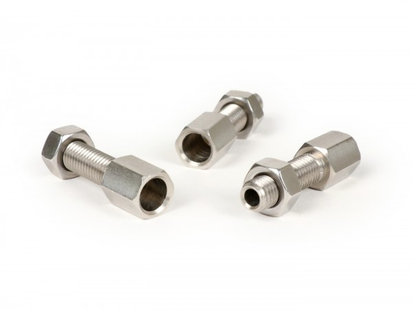 Adjuster Screw Set M7 X 25mm Casa Lambretta, Long Neck Stainless Steel  3 Pcs