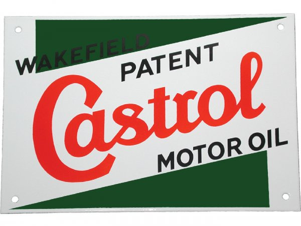 Enamelled Badge Castrol, Classic 225mm X180mm