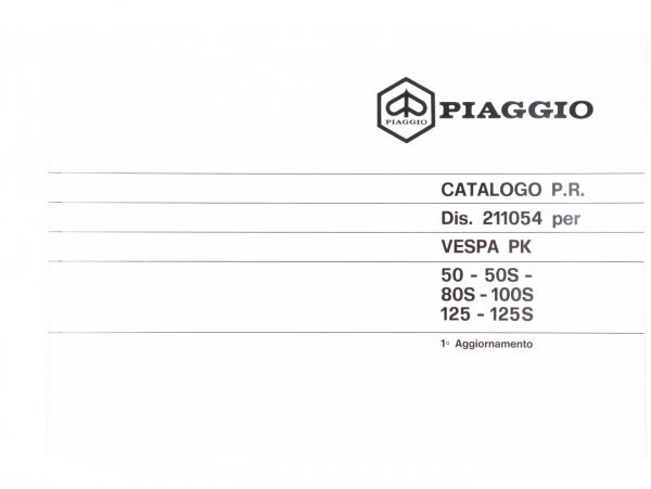 Spare Parts Catalogue With Exploded Views (italian, French, German, English, Spanish) Vespa