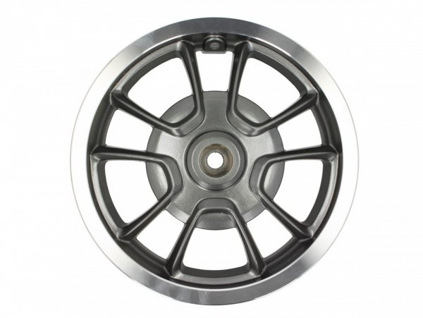 Wheel Rim, Rear, Anthracite Silver Edge Piaggio 3.0012 Inch, Ø Brake Drum = 110mm