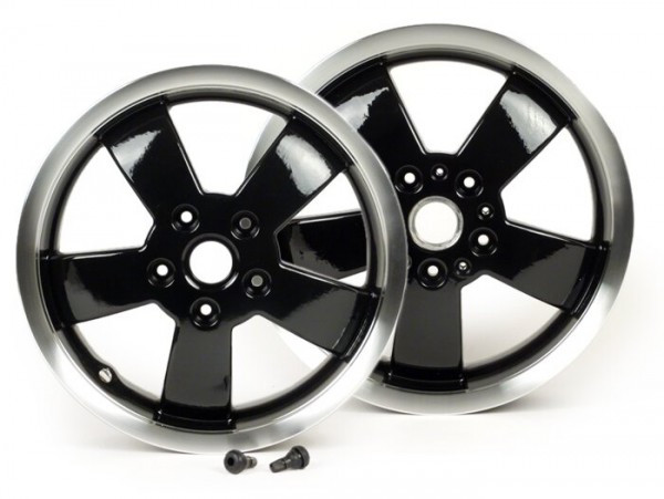 Pair Of Wheel Rims Piaggio 2017 Super   Black