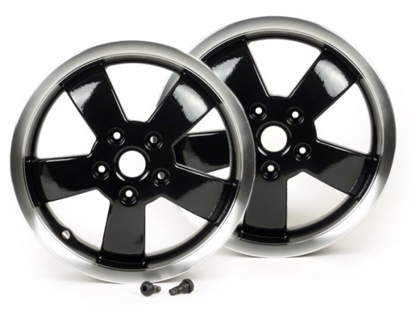 Pair Of Wheel Rims Piaggio 2017 Super   Black