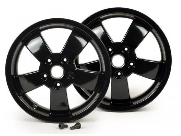 Pair Of Wheel Rims Piaggio Super Sport 2017   Black