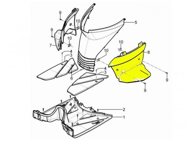 Voetsteun Links Piaggio (aprilia, Piaggio)