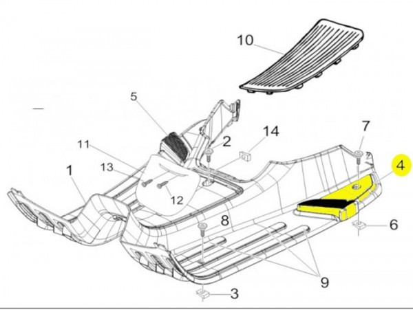 Foot Peg Piaggio  Lhs