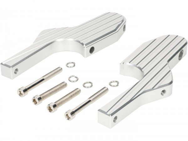 Pair Of Foot Peg Adapters For Pillion Rider Moto Nostra, Cnc, Silver  Until 2024