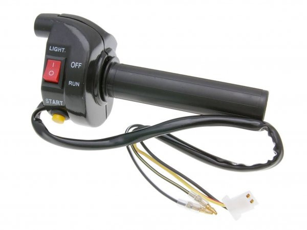 Throttle Tube W/ Light And Start Switch Black 101 Octane Universal