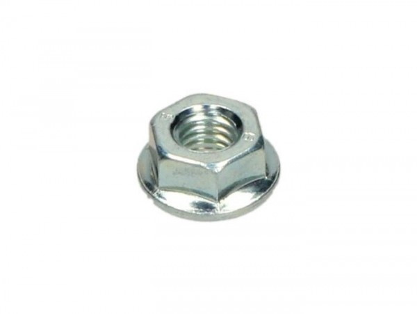 Nut With Serrated Flange, M6 X 1.0 Piaggio