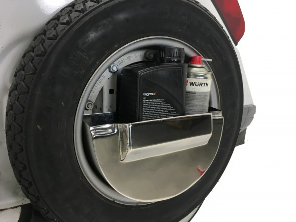 Gepäckbox Voor Reserverad Im Treeplank (auch Onder Seitenhaube) Spaq Sparewheelbox  Rvs