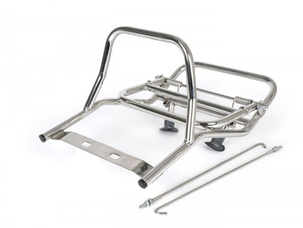 Rear Rack, Fold Down Madrid Style Support With Rubber  Chromed Steel