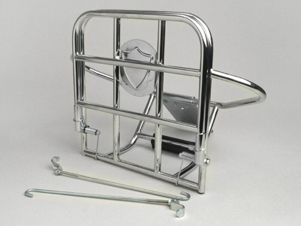 Rear Rack, Fold Down + Spare Wheel Holder Ams Cuppini  Chrome