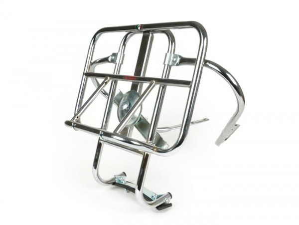 Rear Rack, Fold Down + Spare Wheel Holder Ams Cuppini Vespa (not Px) + Lambretta  Chrome