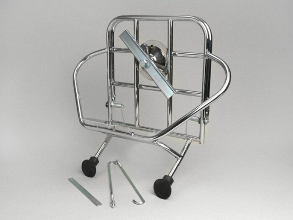 Rear Rack, Fold Down + Spare Wheel Holder Ams Cuppini  Chrome