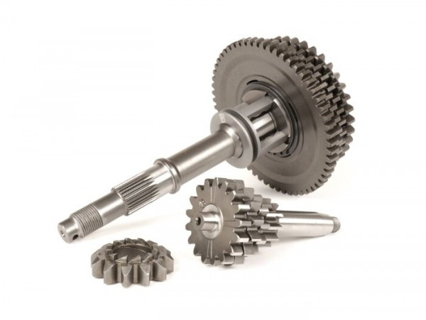 Gearbox Complete Including Gear Cluster, Main Shaft, Gear Selector, Gear Cogs, Kick Starter Pinion Benelli Type Bull