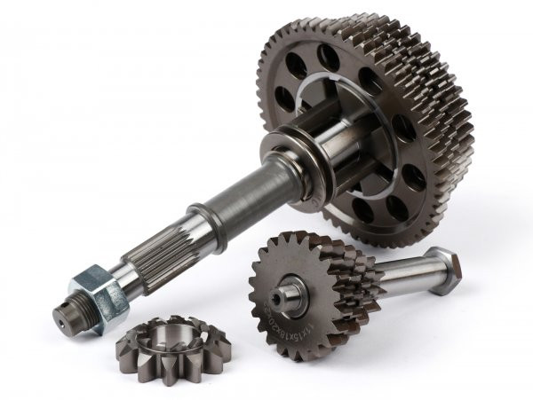Gearbox Complete Incl. Auxiliary Shaft, Main Shaft, Gearshift Claw, Gearwheels, Kickstarter Pinion Vmc Racing 5 Speed