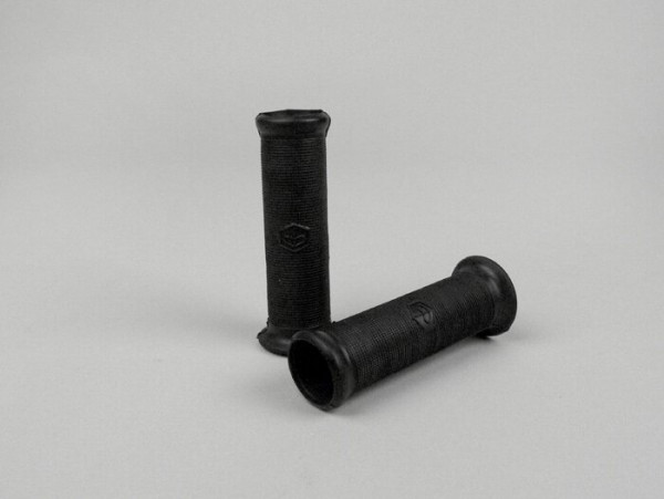 Pair Of Grips For Handlebar Indicators Oem Quality Ø=21mm L=120mm, Piaggio Hexagonal Logo  Black