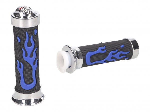 Handlebar Rubber Grip Set 101 Octane Custom Flame Blue