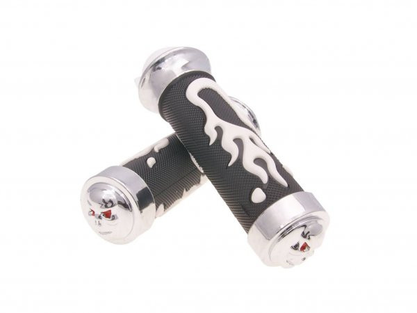 Handlebar Rubber Grip Set 101 Octane Custom Flame White