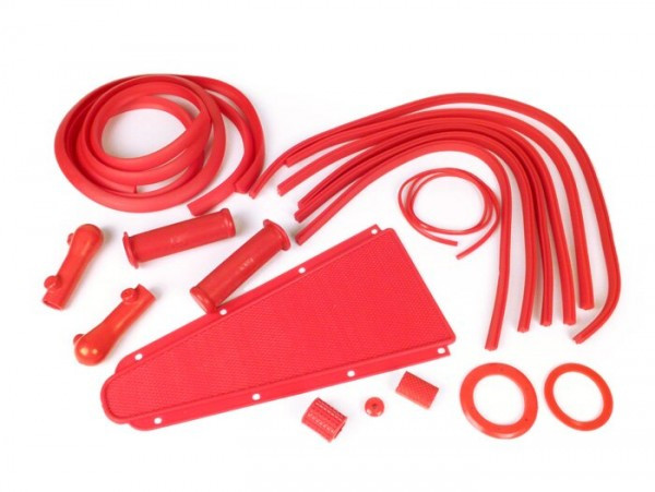 Rubber Kit Vespa 19 Pcs  Red