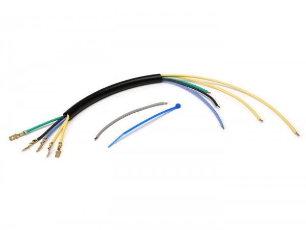 Wire Group For Sator Plate Vesparatur Vespa Prange Contact Ignition (-1984) (5 Wires) 2x Yellow Cable