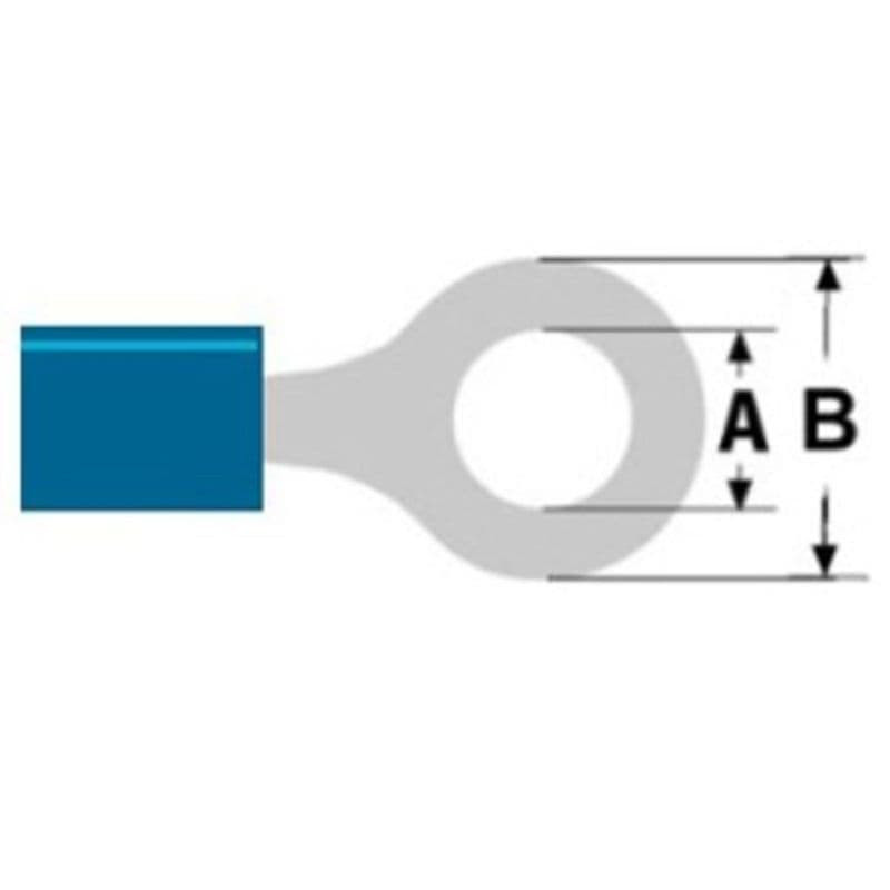Kabelschoen Oog M6 Blauw (P.25)